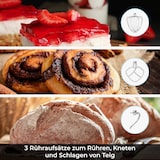 thumbnail of KLAMER Küchenmaschine Classic 1400 W – 5,5 L Rührschüssel aus Edelstahl, Knet-, Rühr- & Schneebesenaufsatz, Timer & LED-Display, stabile Saugnapffüße…