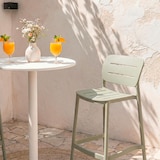 thumbnail of Conjunto 2 bancos altos empilháveis de exterior em polipropileno verde com pés antiderrapantes h76,5cm,bar, jardim, terraço, restaurante Dora XL/verde