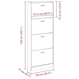 thumbnail of vidaXL Schuhschrank Hochglanz-Weiß 59x17x150 cm Holzwerkstoff