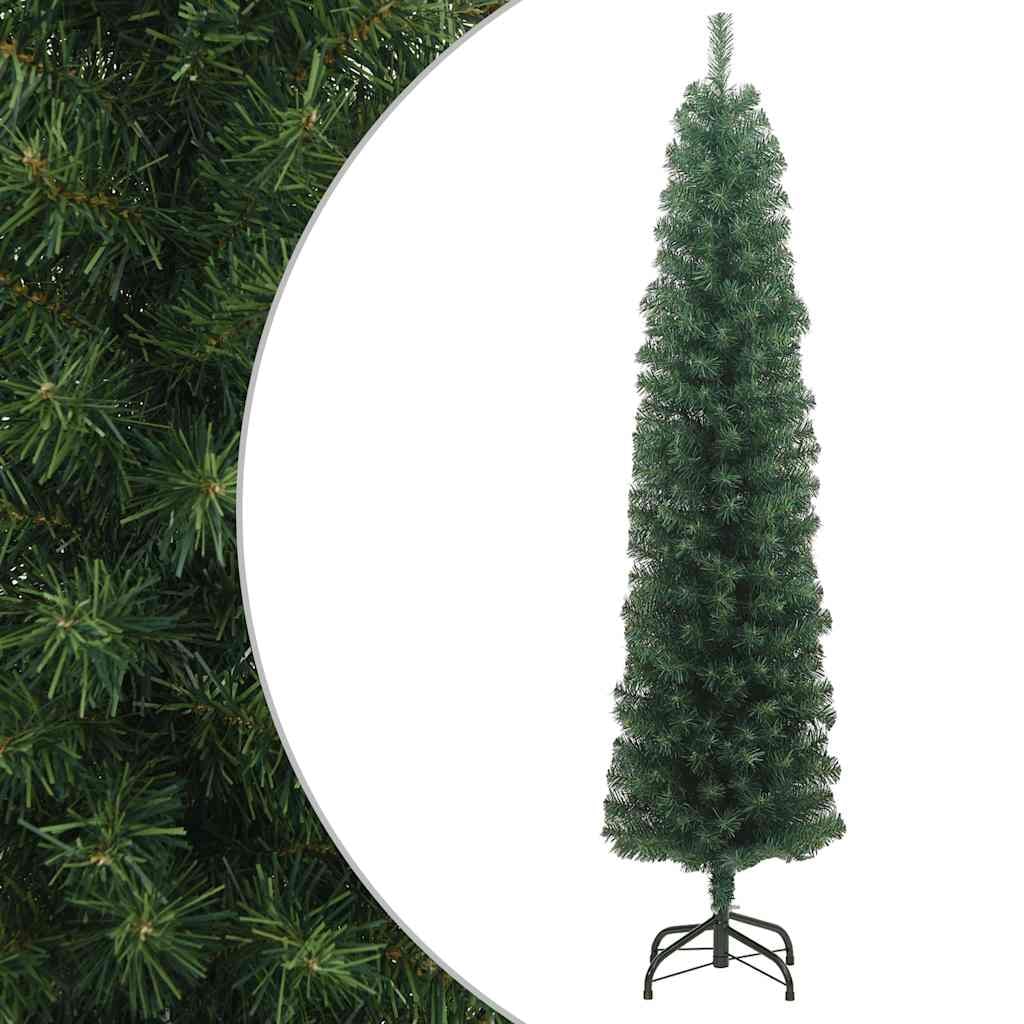Schlanker Künstlicher Weihnachtsbaum mit Ständer Grün 210cm PVC