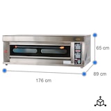 thumbnail of Cleiton® Horno de Pizza Industrial Simple a Gas Butano 8x32 cm con Suelo Cerámico Refractario y Termostato de Calidad | Temperatura 400°C - 10000W