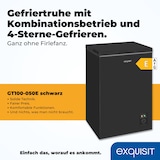 thumbnail of Exquisit Gefriertruhe, Kombigerät, 2-in-1, 99 Liter, Tiefkühltruhe, Kühlen, 4-Sterne-Gefrieren, Gefrierkorb, GT100-050E schwarz