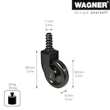 thumbnail of WAGNER Teewagenrolle DESIGN - Durchmesser Ø 50 mm, schwarz, Stift + Hülse Ø 11 mm, Tragkraft 25 kg - 01908501