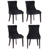 thumbnail of Set van 4 eetkamerstoelen Aberdeen Fluweel zwart/antiek