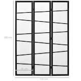 thumbnail of HOMCOM Biombo de 3 Painéis Separador de Ambientes Dobrável Divisória para Espaços de Madeira 120x170 cm Preto e Branco