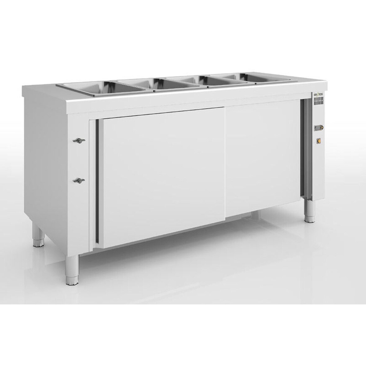 ERATOS Meuble Bain-Marie Sec Ventile Reserve Neutre Aisi-304 18/10 - 4 Gn1/1 - 150 - 1600X700X850 - 2500W MBVN-160