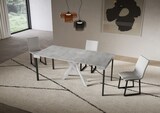 thumbnail of Ausziehbare Konsole 90x40/300 cm Saki-Beton mit weißen Beinen