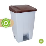 thumbnail of DENOX Selectieve afvalbak met pedaal 80 liter. Bruine kleur.