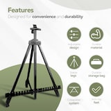 thumbnail of Dayshake Schildersezel - Verstelbaar & Inklapbaar - Ezel Incl. Opberghoes - Tafelezel / Veldezel voor Volwassenen en Kinderen - Zwart