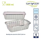 thumbnail of San Ignacio KINVARA - Juego de 6 Bandejas Hondas de Aluminio con Tapa Mediana 800ml