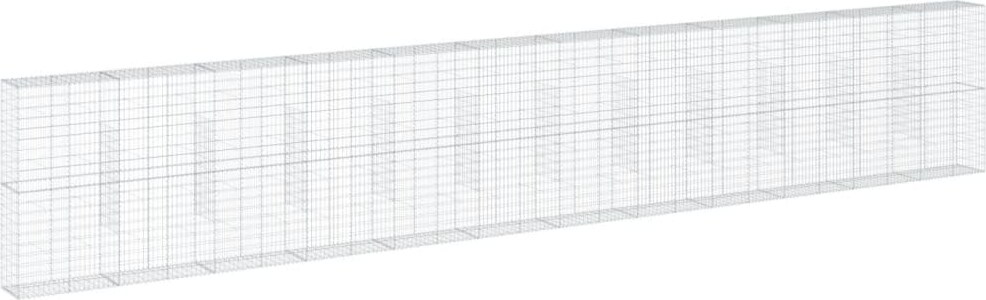vidaXL Gabione mit Deckel 1200x50x200 cm Verzinktes Eisen