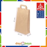 thumbnail of DayBays 100 Stk. Papiertüten 32+12x41 cm Braun mit Flachhenkel