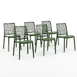 thumbnail of Set 6 Chaises en polypropylène avec fibre de verre empilables pour extérieur et jardin, bar et restaurant, cuisine design moderne - ANNA - Olive