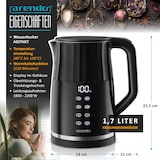 thumbnail of Arendo Wasserkocher, Edelstahl oder Glas, Temperaturanzeige & Warmhaltefunktion