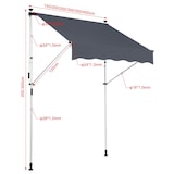 thumbnail of Klem zonnescherm Westerly 400x120 cm/antraciet