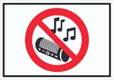 thumbnail of Schild Musik verboten Symbol A3 (297x420mm)