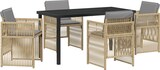 thumbnail of vidaXL 5-teiliges Garten-Esszimmer-Set mit Kissen in Beige aus Poly-Rattan