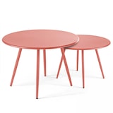 thumbnail of Set van 2 terrastafels in kleistaal, 50 cm