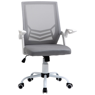 Vinsetto Sedia da Ufficio Ergonomica con Supporto in Tessuto Grigio