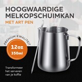 thumbnail of HGMD Melkkan 350ml - Inclusief Art Pen en Strooipotje - Latte Art - RVS