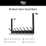 thumbnail of TOJ Living Perchero para puerta – 16 ganchos – 58 cm – acero inoxidable – negro mate – sobrepuerta