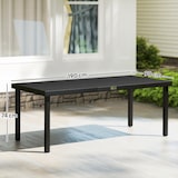 thumbnail of Mesa de jardín rectangular mesa de comedor exterior para 8 personas con encimera de listones y estructura de aluminio para terraza balcón 190x90x74 cm