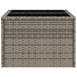 thumbnail of vidaXL Tuintafel met glazen blad 55x55x37 cm poly rattan grijs