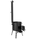 thumbnail of Ø40 Uchag 2mm Stahl Utschak mit Abzugsrohr 12L Kazan Grillfächer Schaumkelle Suppenkelle Utschak Utschag Kasan Feldküche Außenküche Eintopfofen Gulasc