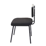 thumbnail of Lot de 2 chaises de salle à manger HWC-K88, chaise inclinable, bois polyrotin métal bouclé ~ tissu/textile noir