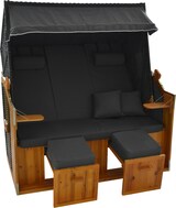 thumbnail of Tarrington House Sedia da spiaggia Baltic XXL GROMITZ, legno/poliestere, 157 x 181 x 151cm, tavolini laterali, baldacchino, 2 persone, antracite/legno