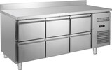 thumbnail of GastroHero Kühltisch Edelstahl GN 1/1 mit Aufkantung 6 Schubladen Umluftkühlung -2 °C bis +8 °C 230 V Profi Gastronomie 1795x700x850 mm