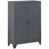 thumbnail of HOMCOM armario de almacenamiento aparador de metal con doble puerta y 2 estantes ajustables para oficina salón dormitorio 75x33x110 cm gris