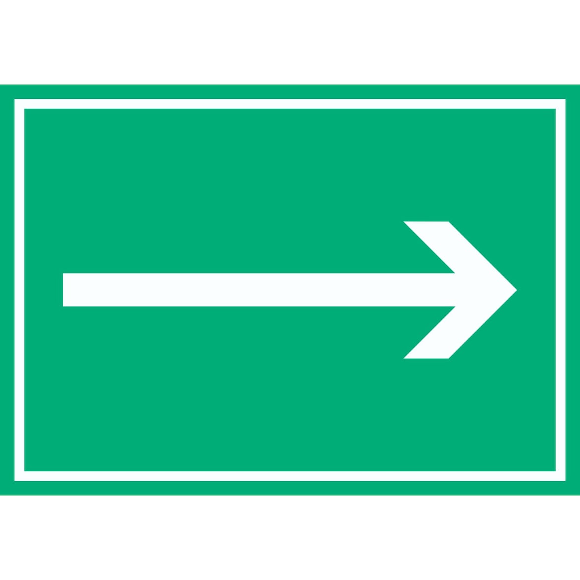 Richtungspfeil rechts Schild waagerecht weiss grün Pfeil A5 (148x210mm)