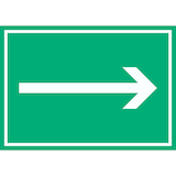 thumbnail of Richtungspfeil rechts Schild waagerecht weiss grün Pfeil A5 (148x210mm)