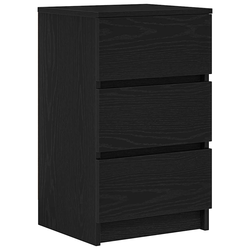 vidaXL Nachttisch mit 3 Schubladen Schwarz 39x35x65 cm