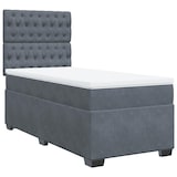thumbnail of vidaXL Boxspringbett mit Matratze Dunkelgrau 90x200 cm Samt