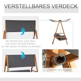 thumbnail of Hollywoodschaukel 3-Sitzer Holz Grau 225,5x113x180 cm, mit Bettfunktion & Dach