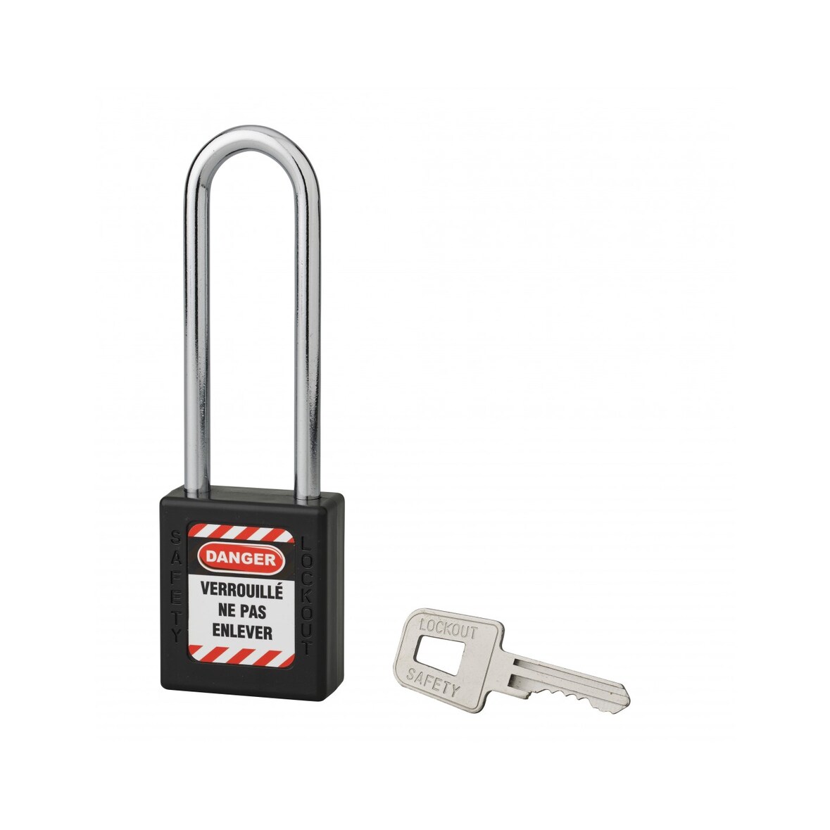 Cadenas de consignation LOTO Lockout Tagout 40 mm anse acier Ø 6 x 76 mm noir