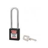 thumbnail of Cadenas de consignation LOTO Lockout Tagout 40 mm anse acier Ø 6 x 76 mm noir