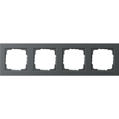 E2 Rahmen, 4f, anthrazit, Kunststoff, geeignet für Geräteeinbaukanal, Unterputzmontage, Thermoplast, 021423