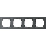 thumbnail of E2 Rahmen, 4f, anthrazit, Kunststoff, geeignet für Geräteeinbaukanal, Unterputzmontage, Thermoplast, 021423