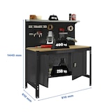 thumbnail of SimonRack Banco de Trabajo Taller, 910x610 mm, Panel Perforado y Cabina, Capacidad Carga 400 kg, Antracita - BT-3