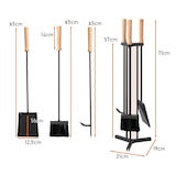thumbnail of COSTWAY Kaminbesteck-Set, 4-teiliges Kaminbesteck mit Schürhaken, Schaufel, Ofenbesteck mit Holzgriffen, Kaminzubehör