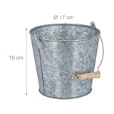 thumbnail of Relaxdays Zinktopf 5er Set, Kräutertopf für Küche, Balkon & Garten, verzinkter Blumeneimer aus Metall mit Henkel, silber