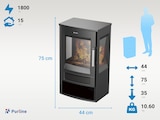 thumbnail of PURLINE Chimena eléctrica de suelo en color negro con control WiFi por App CHE-720 B
