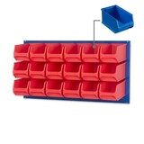 thumbnail of PROREGAL Trägersystem Blaue Systemplatte mit 18x blauen Sichtlagerboxen 3.0 | Maße HxB 50x100cm | Sichtlagerbox, Sichtlagerbehälter, Sichtlagerkasten