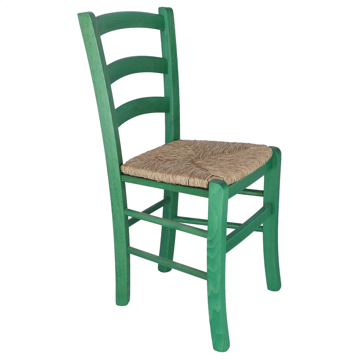 Aranaz Silla rústica asiento paja verde - pack 2 unidades