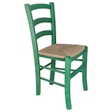 thumbnail of Aranaz Silla rústica asiento paja verde - pack 2 unidades