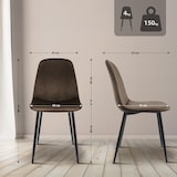 thumbnail of Set van 4 eetkamerstoelen Maryam bruin/Fluweel