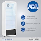 thumbnail of Exquisit Glastürkühlschrank, 240l Getränkekühlschrank mit LED, Umluft, 4 verstellbare Ablagen, CoolPro, GKS5220-GT-431D weiss